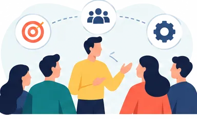 Une équipe reliée à un objectif commun et aux rouages de l'entreprise